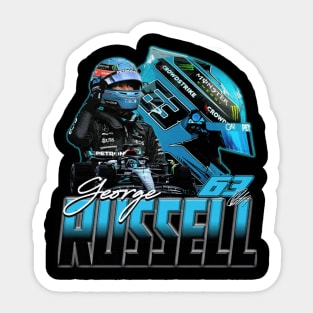 George Russell Retro Sticker